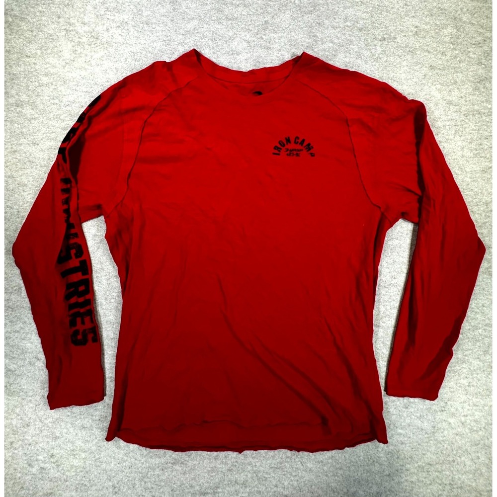 GASP Throwback Long Sleeve Shirt Men 3XL Red Graphic Iron Camp Classic Authentic